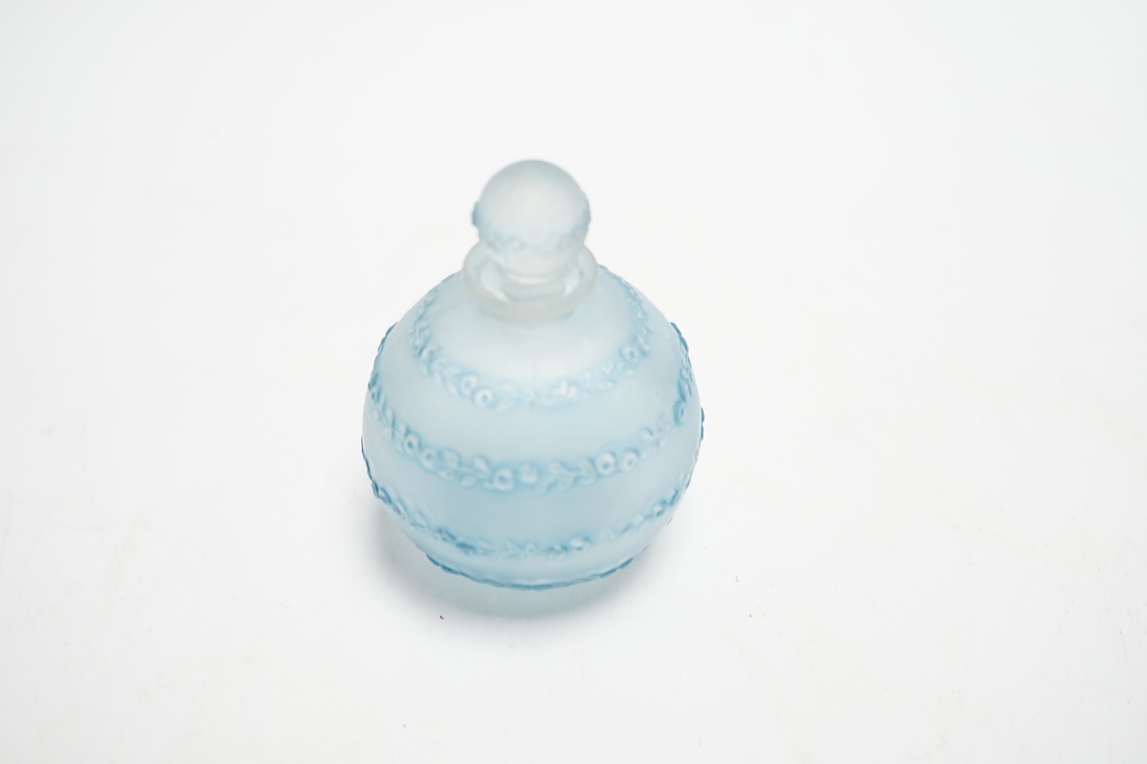 A Lalique Rose Sans Fin scent bottle, signed to the base, 8cm high